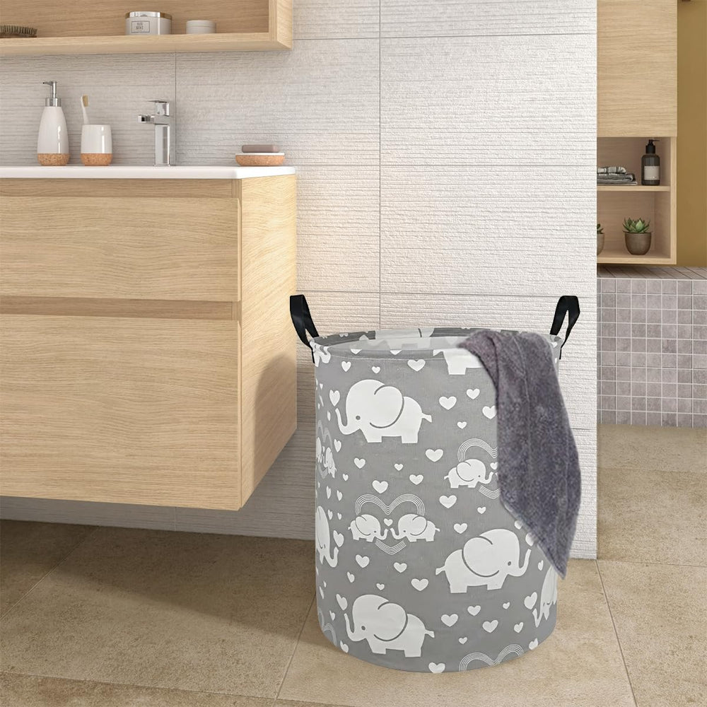 DUYIY canvas laundry bin with waterproof coating for light moisture resistance.