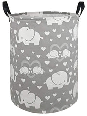 DUYIY round laundry hamper with handles for easy transport.