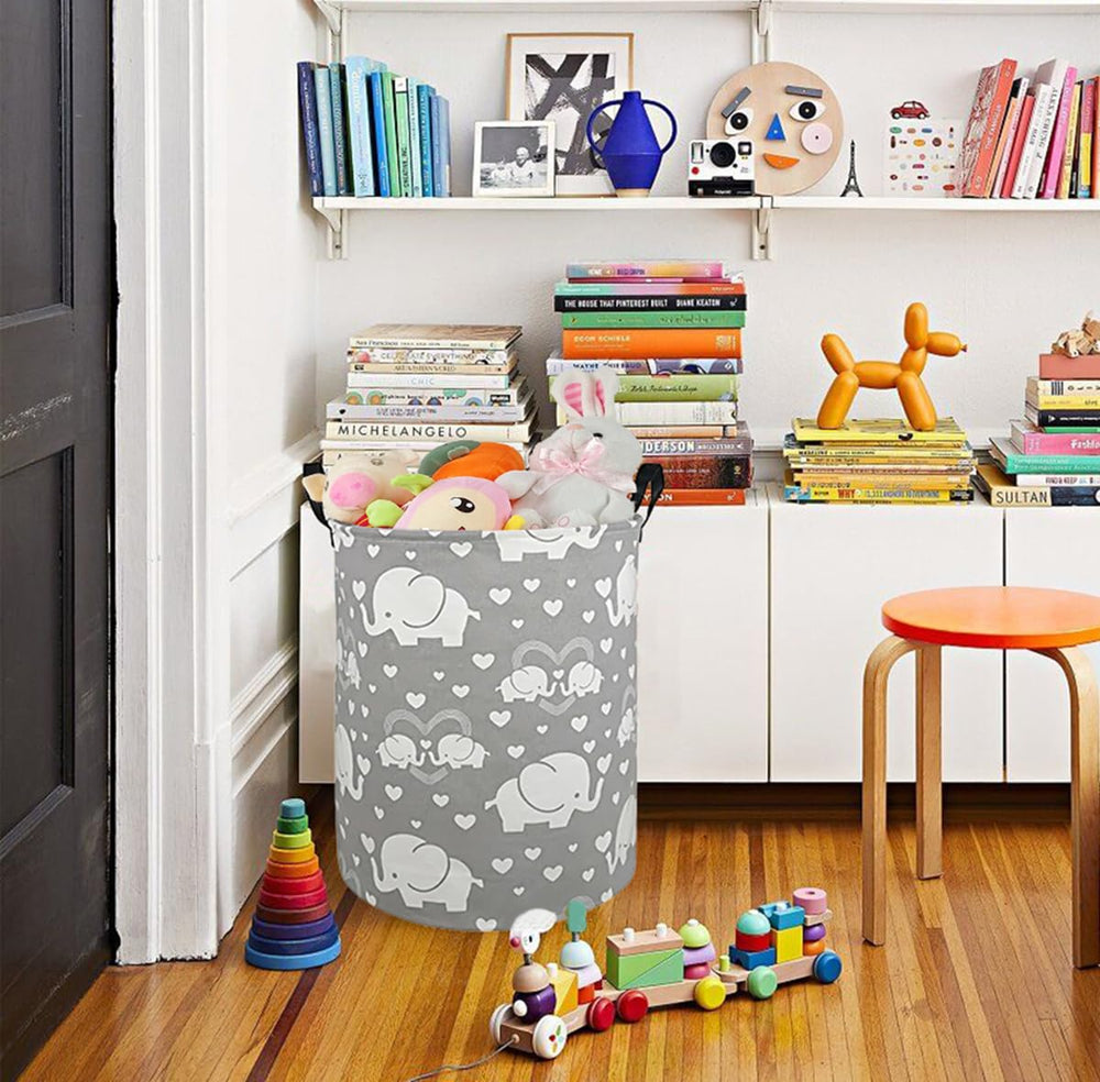 DUYIY storage basket shown in collapsible form for space-saving storage.