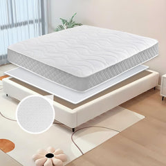 DUJUIKE mattress slide stopper placed between bed frame and mattress demonstrates anti-slip stability.