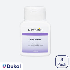 Dukal DawnMist corn starch formula absorbs moisture for dry skin