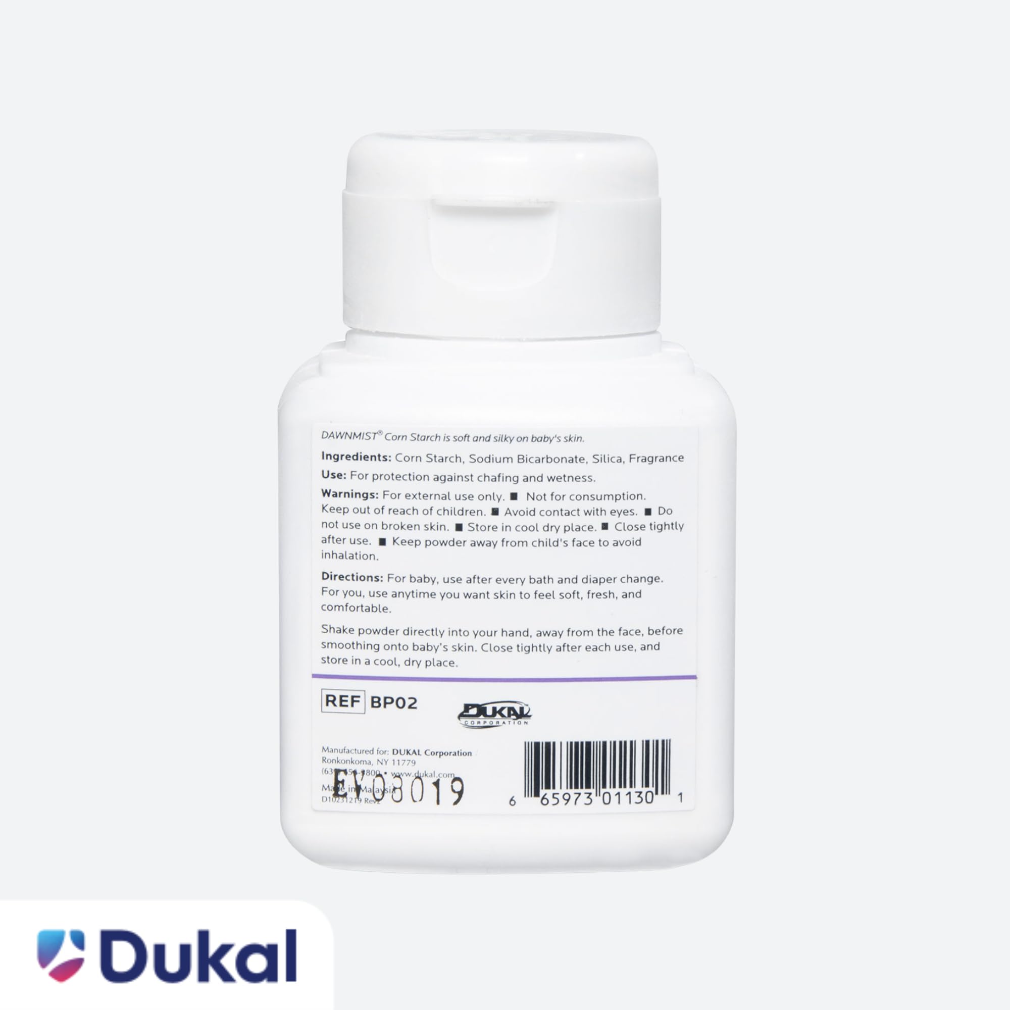 Dukal DawnMist talc-free powder suitable for delicate skin