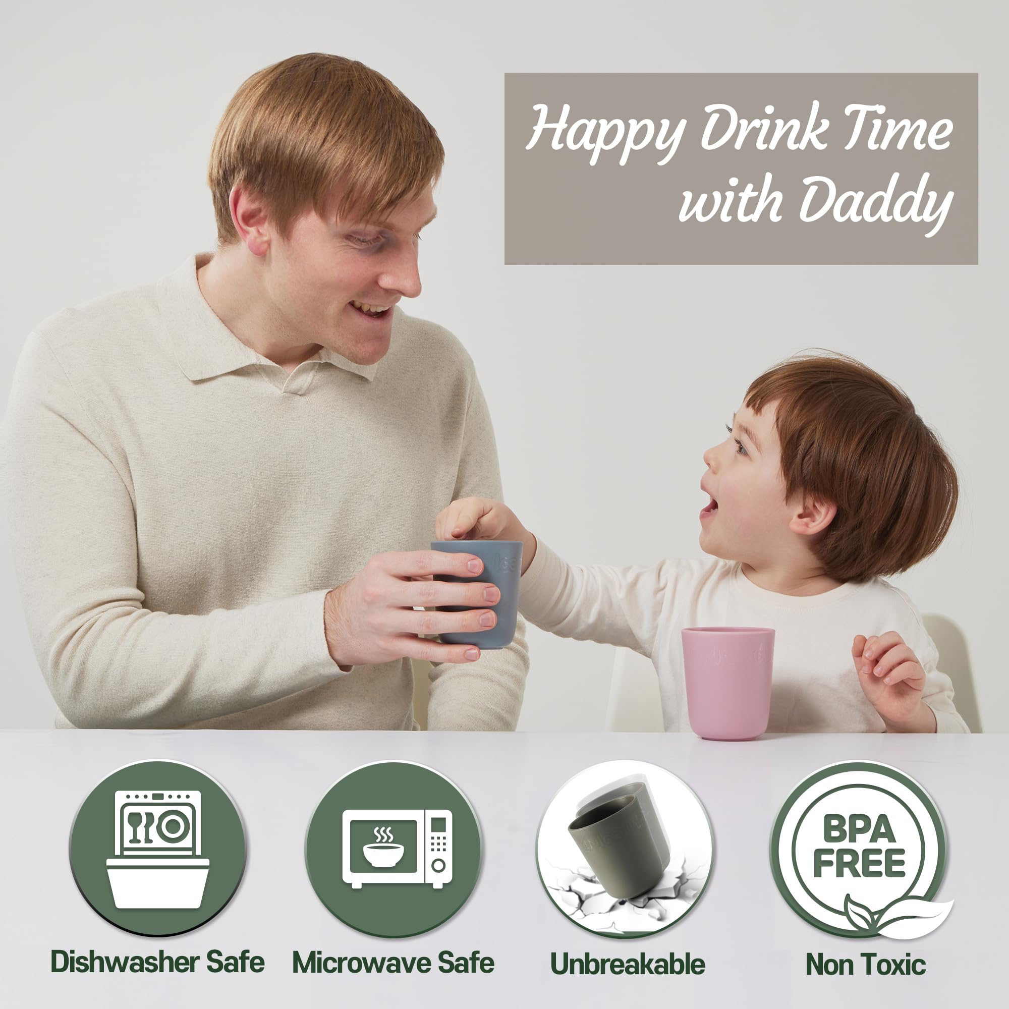 Dulce Worlds Sugarcane Kids Cup microwave-safe icon suggests quick warming.