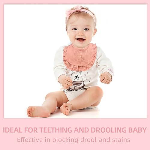 duludulu bib worn by a baby girl during teething