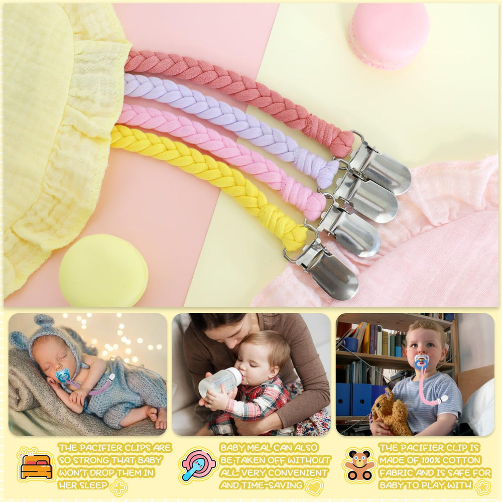 duludulu pacifier clip yellow in nursery scene