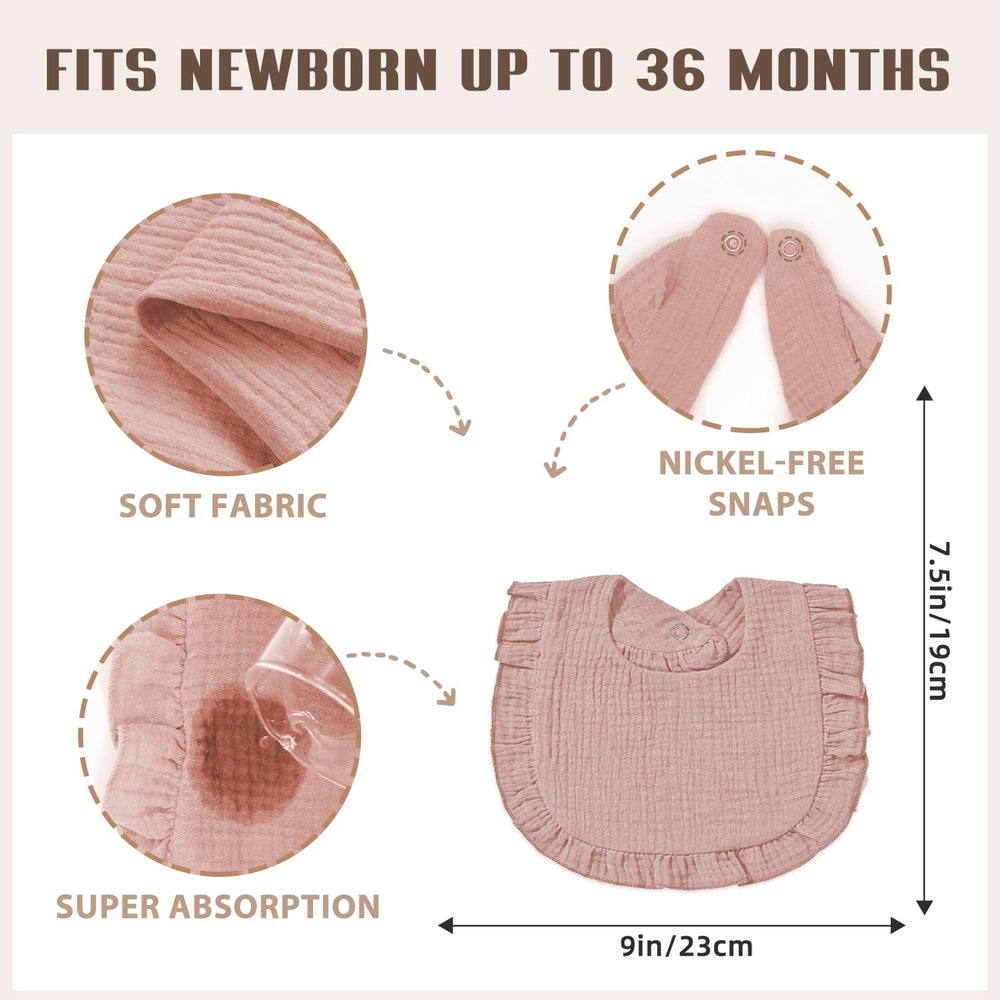 duludulu muslin bibs six-pack Sweet Pink packaged image shows gift-ready baby shower option.
