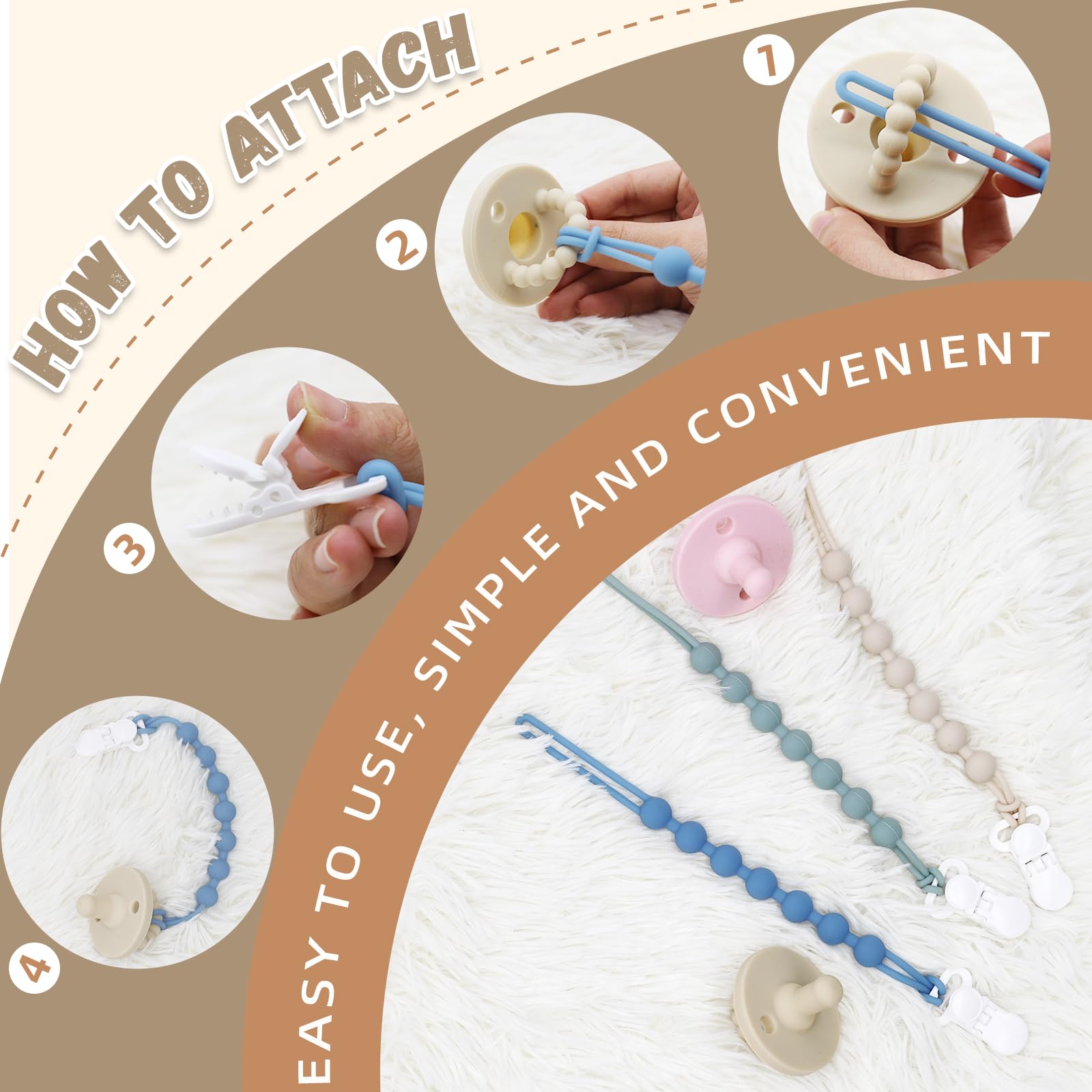 duludulu easy-clean disassemble pacifier clip for quick washing and safe storage.