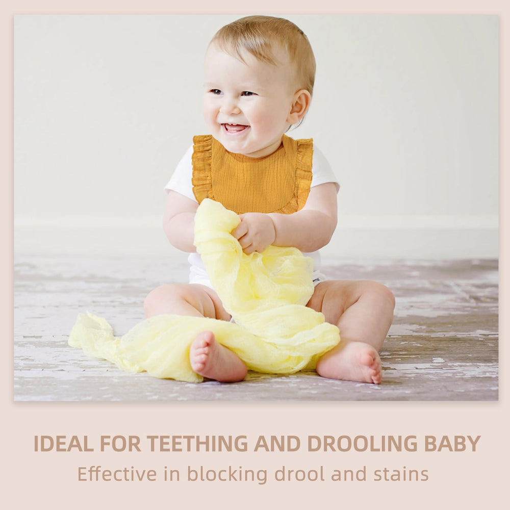 Duludulu bib covers clothes and blocks drool stains.