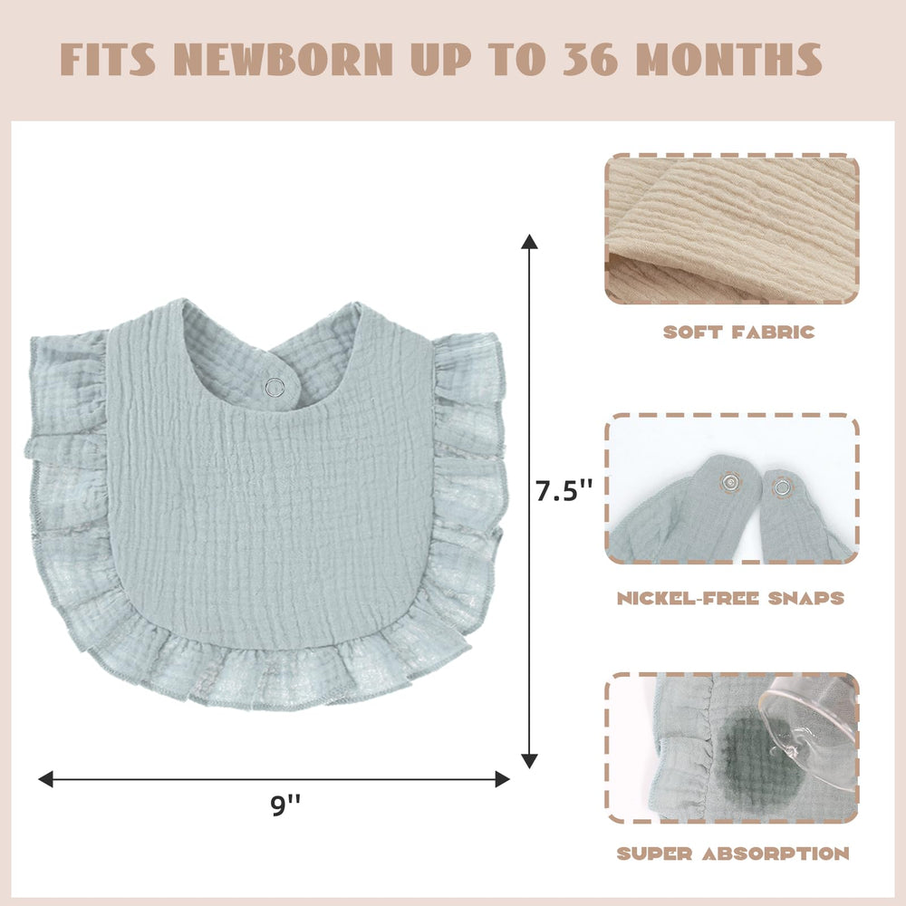 Duludulu bibs in 8 solid colors help coordinate outfits.