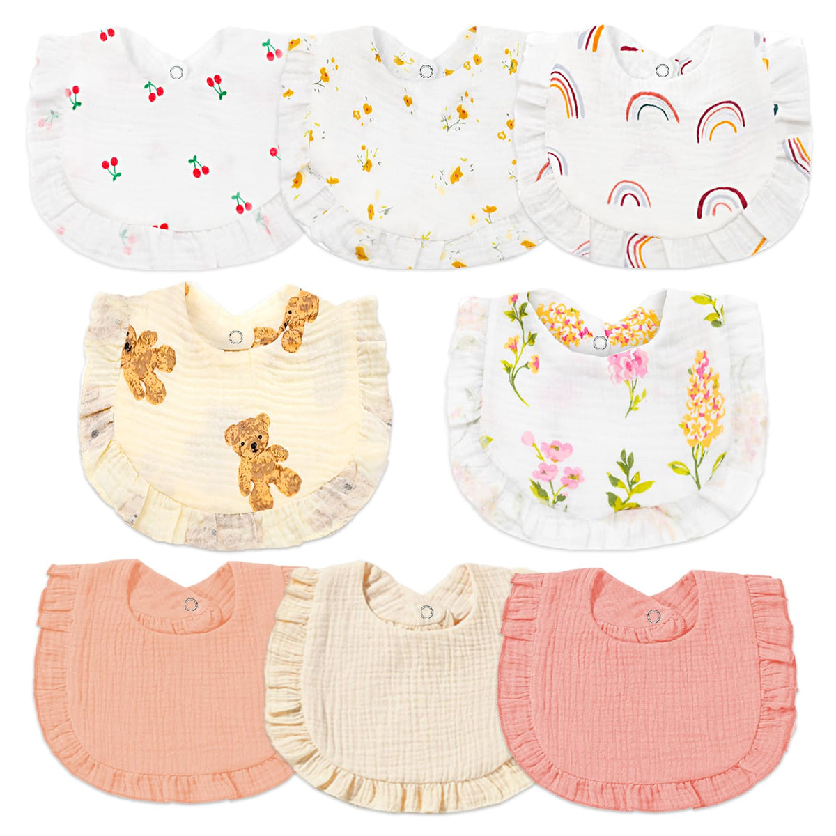 duludulu muslin bibs with flounce design protect outfits while adding style