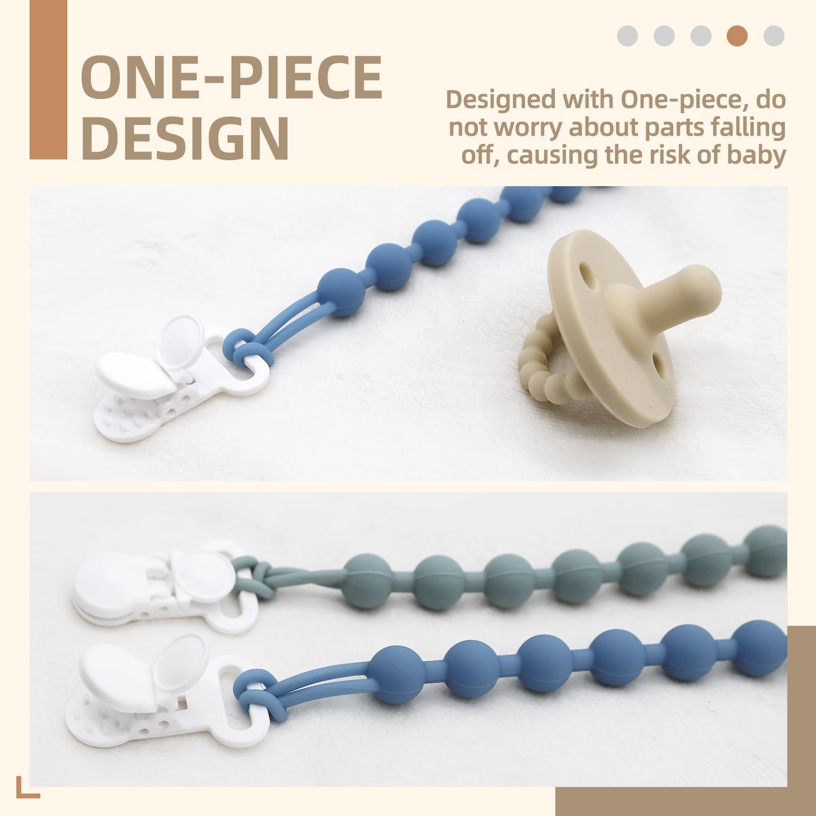 duludulu nickel-free surface round smooth pacifier clip gentle on baby's skin.