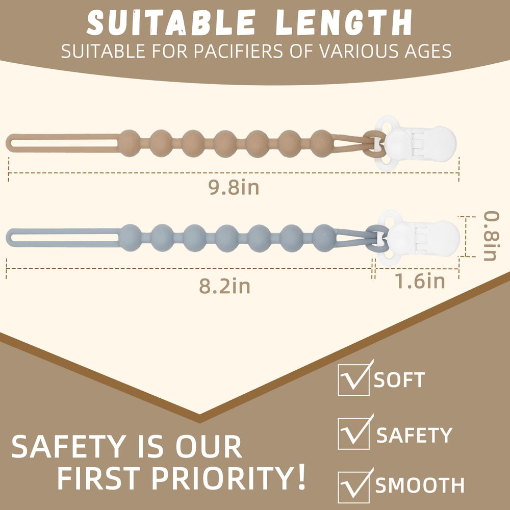 duludulu one-piece-design pacifier clip prevents choking risk and snag-free baby use.