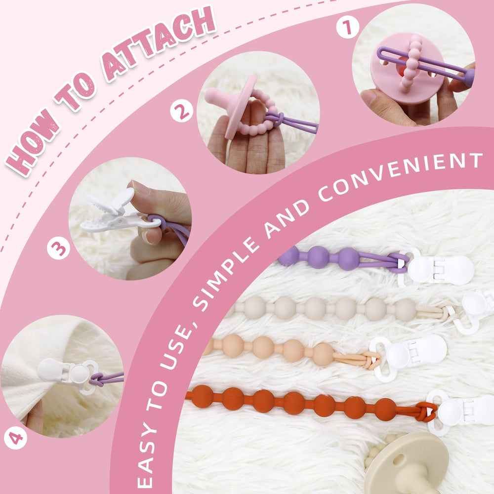 duludulu pacifier clip easy-clean-disassembly shows quick washing and convenient storage