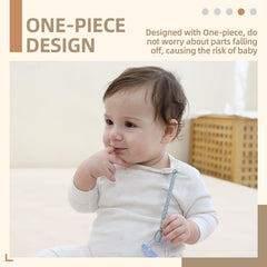 Duludulu pacifier clip on baby clothes demonstrates secure hold during outings.