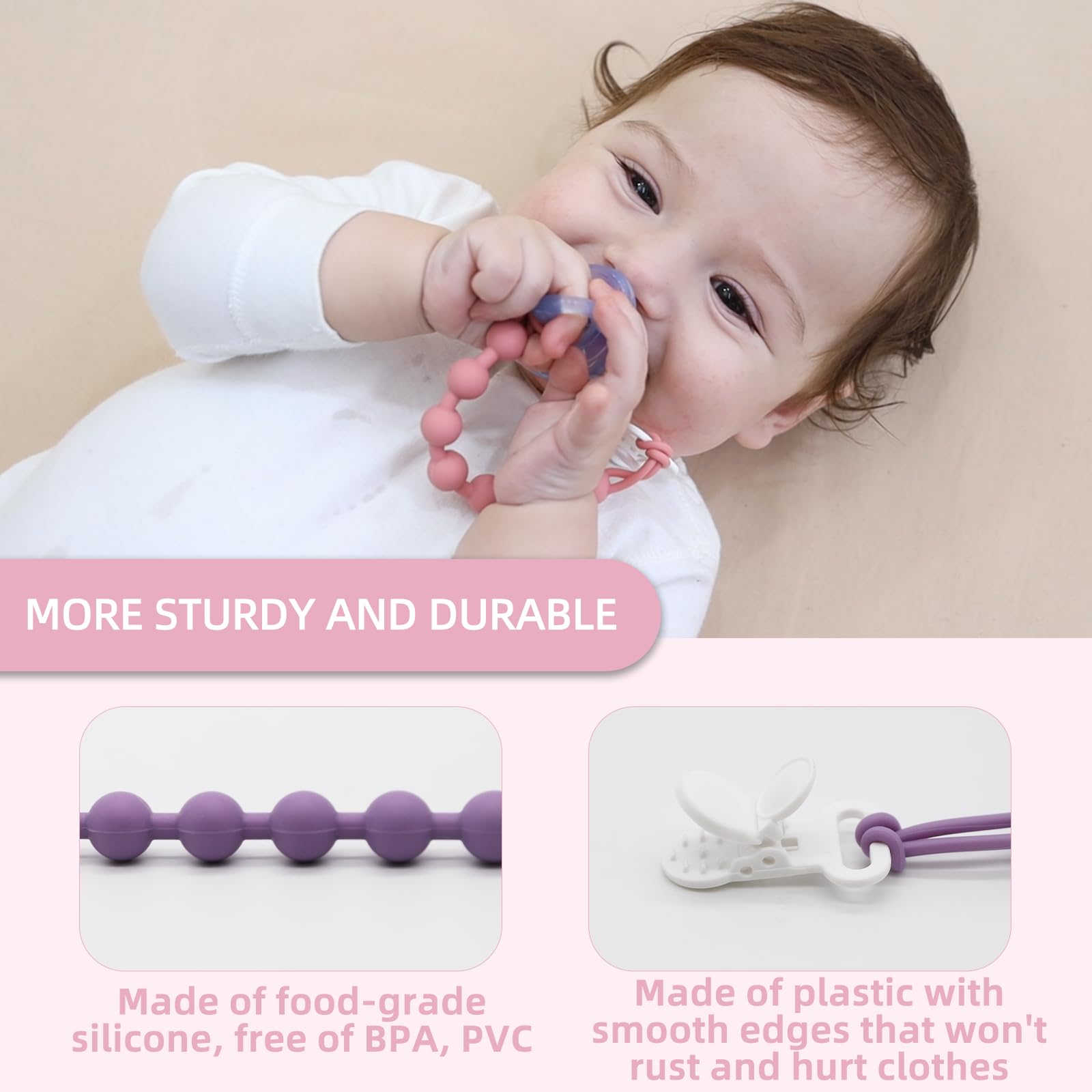 duludulu pacifier clip rust-free-clip highlights durable, skin-safe mechanism for busy parents