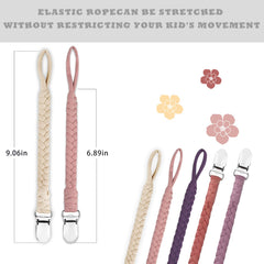 Duludulu pacifier clip detail highlights stainless steel clip for rust-free, skin-safe use.