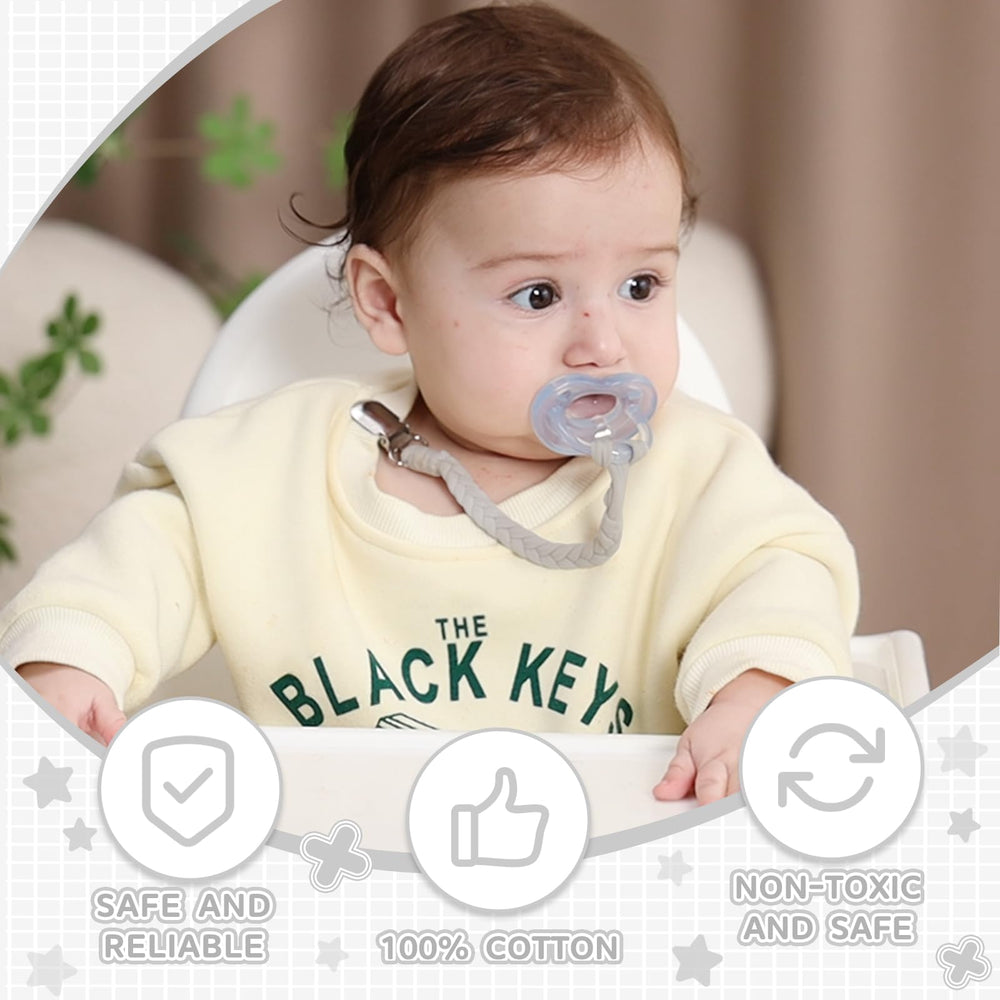 Duludulu pacifier clip teether-compatible demonstrates versatile use with teethers