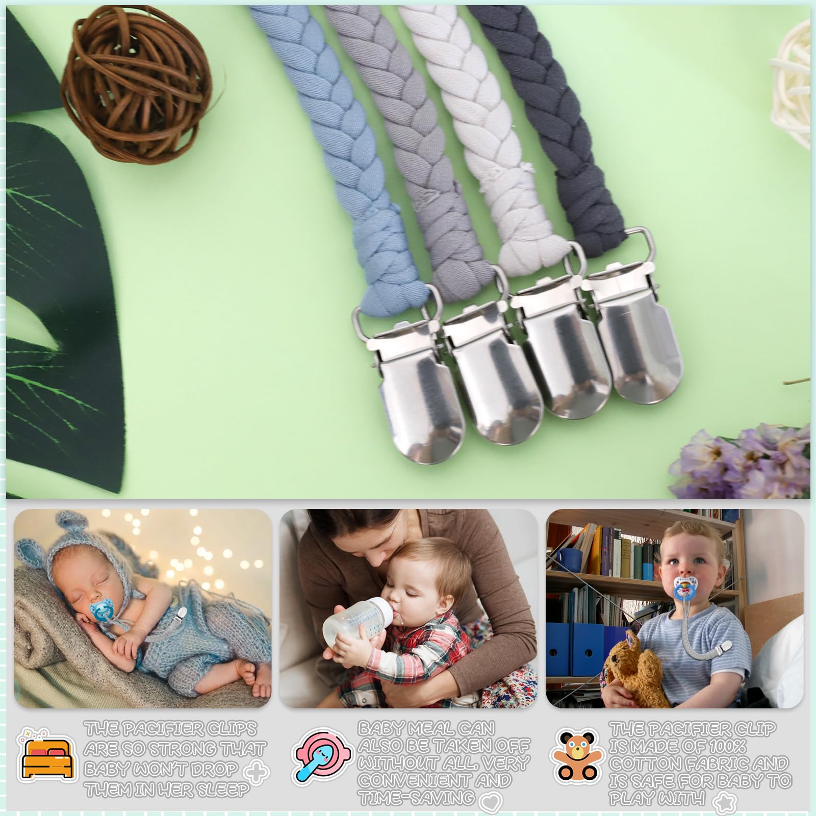 Duludulu pacifier clip unisex design supports families with shared caregiving routines