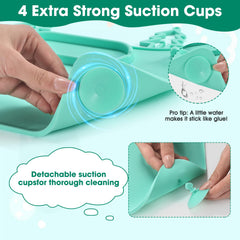 Dulvus silicone mat features four stretchable straps for toy organization.