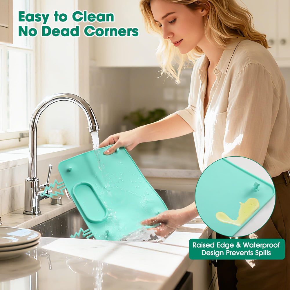 Dulvus silicone mat is dishwasher safe for easy cleanup.