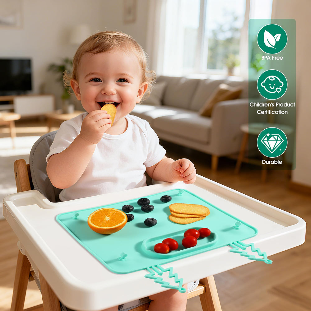 Dulvus mat on a table surface reducing clutter around meals.