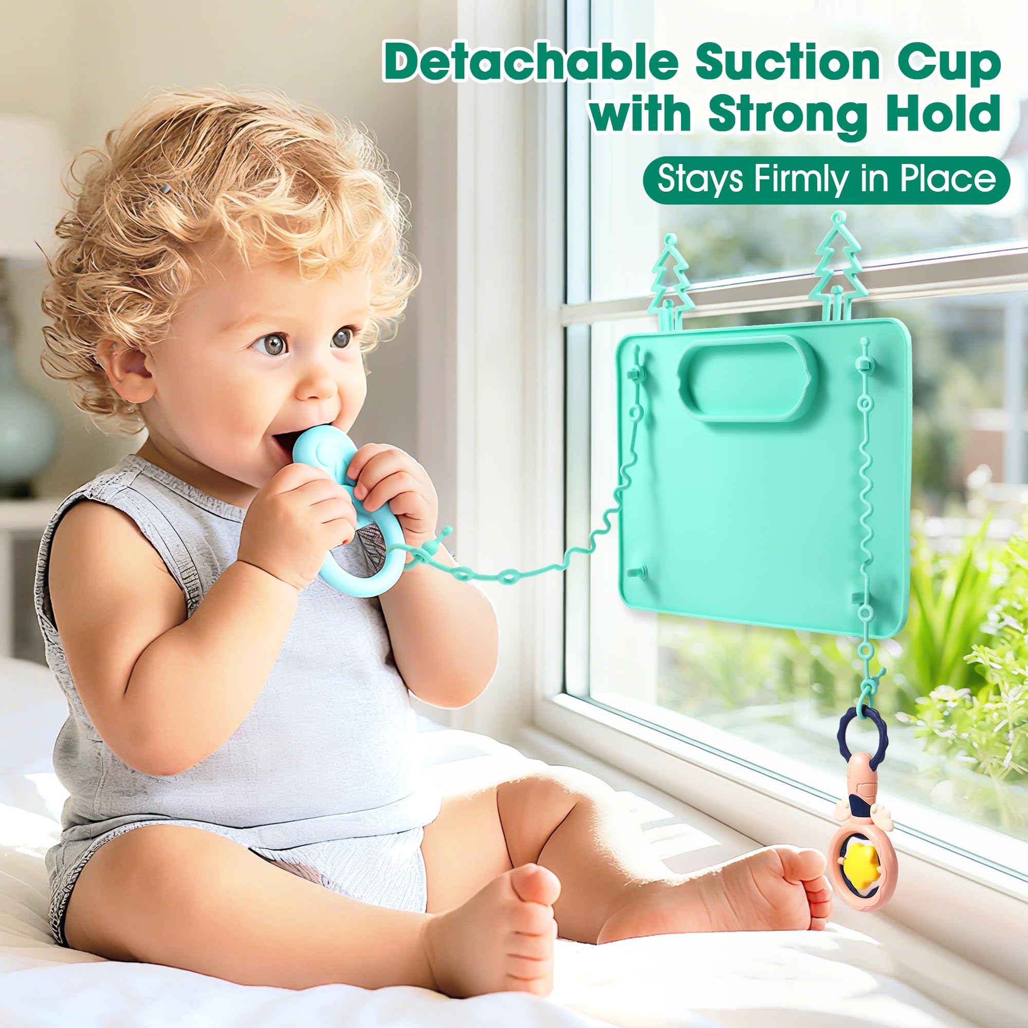 Dulvus mat during toddler mealtime with accessible snacks and toys.