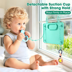 Dulvus mat during toddler mealtime with accessible snacks and toys.