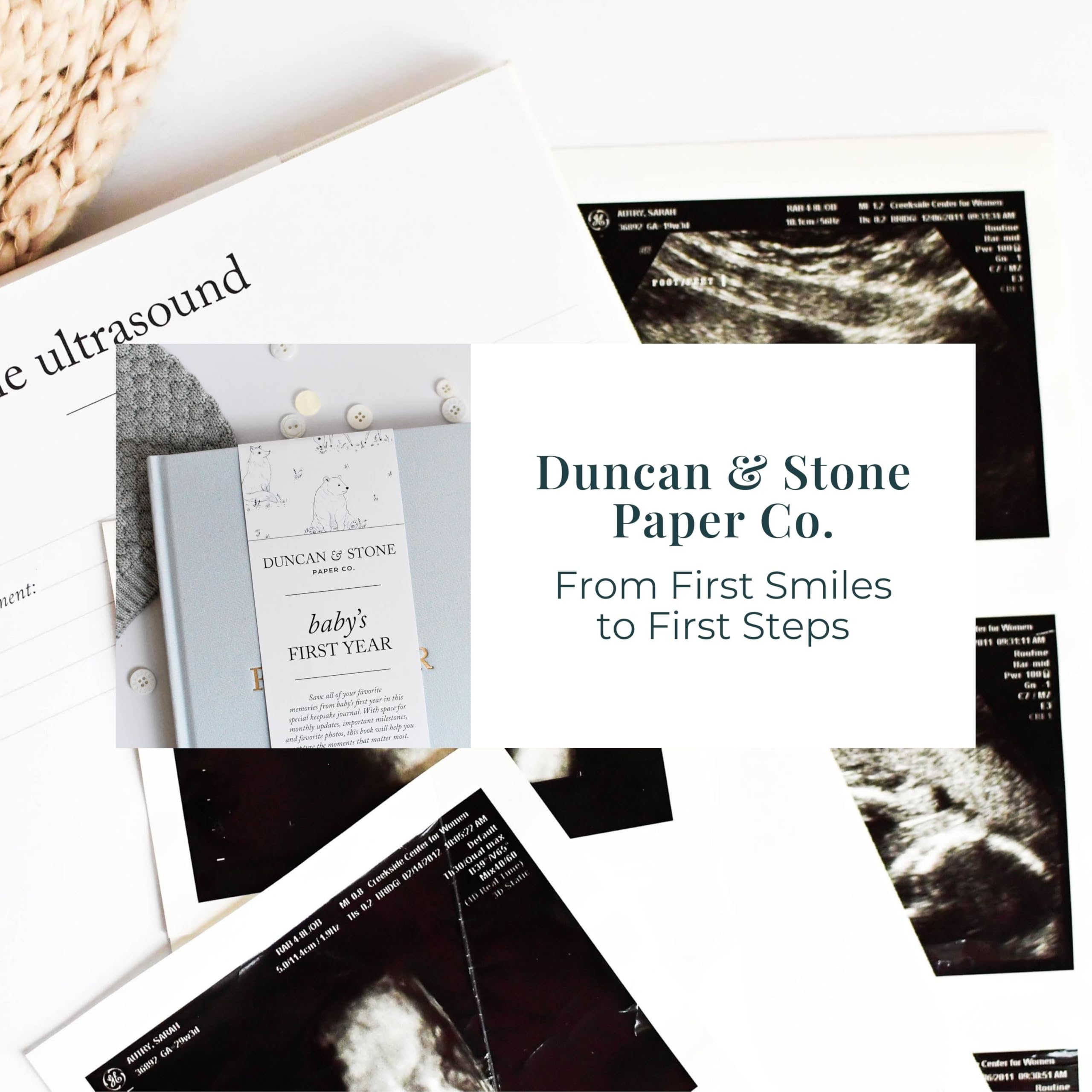 Duncan & Stone Watching You Grow spread documents every tiny milestone with warmth.