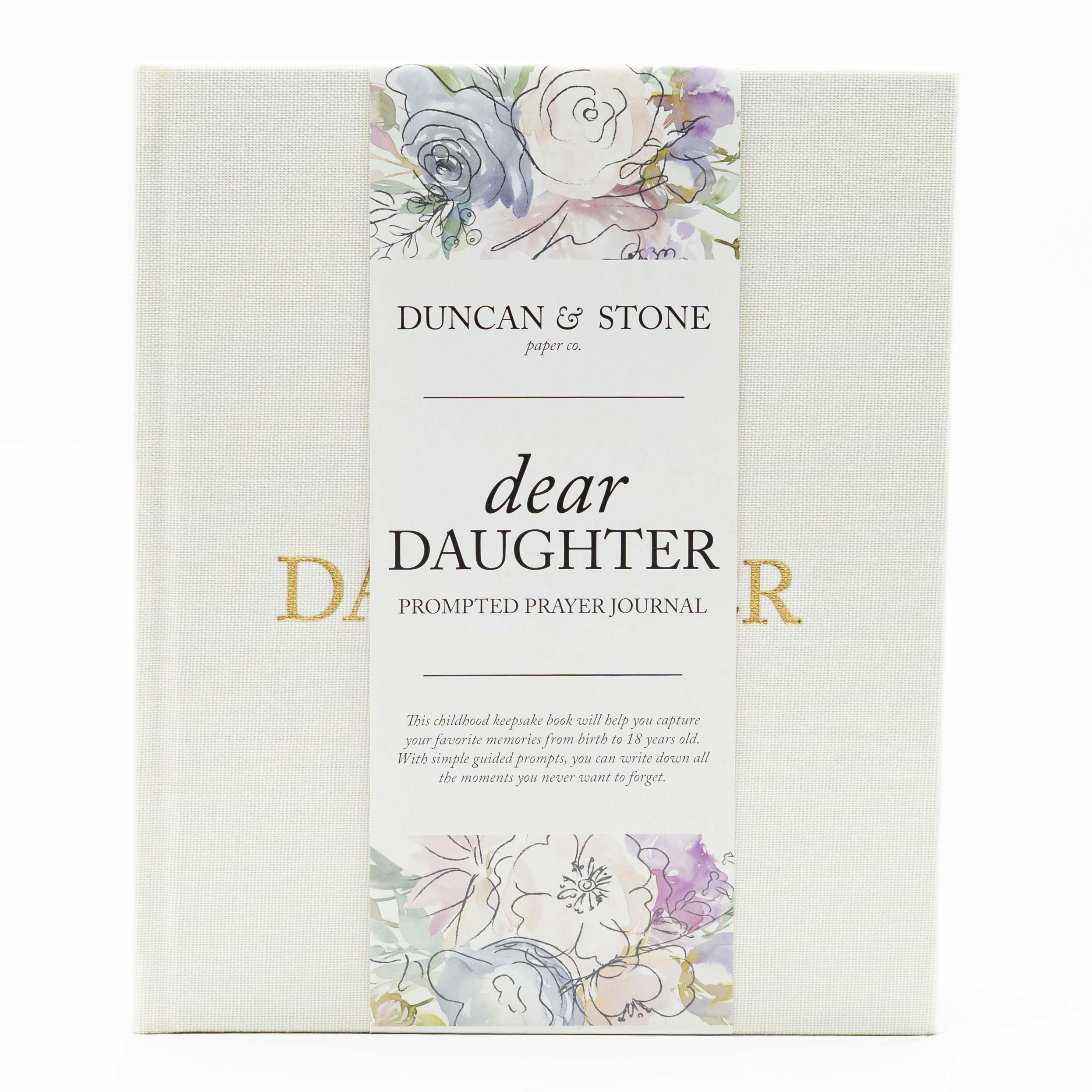 Duncan & Stone Paper Co. Mother Daughter Journal cream cover shows durable linen keepsake design.