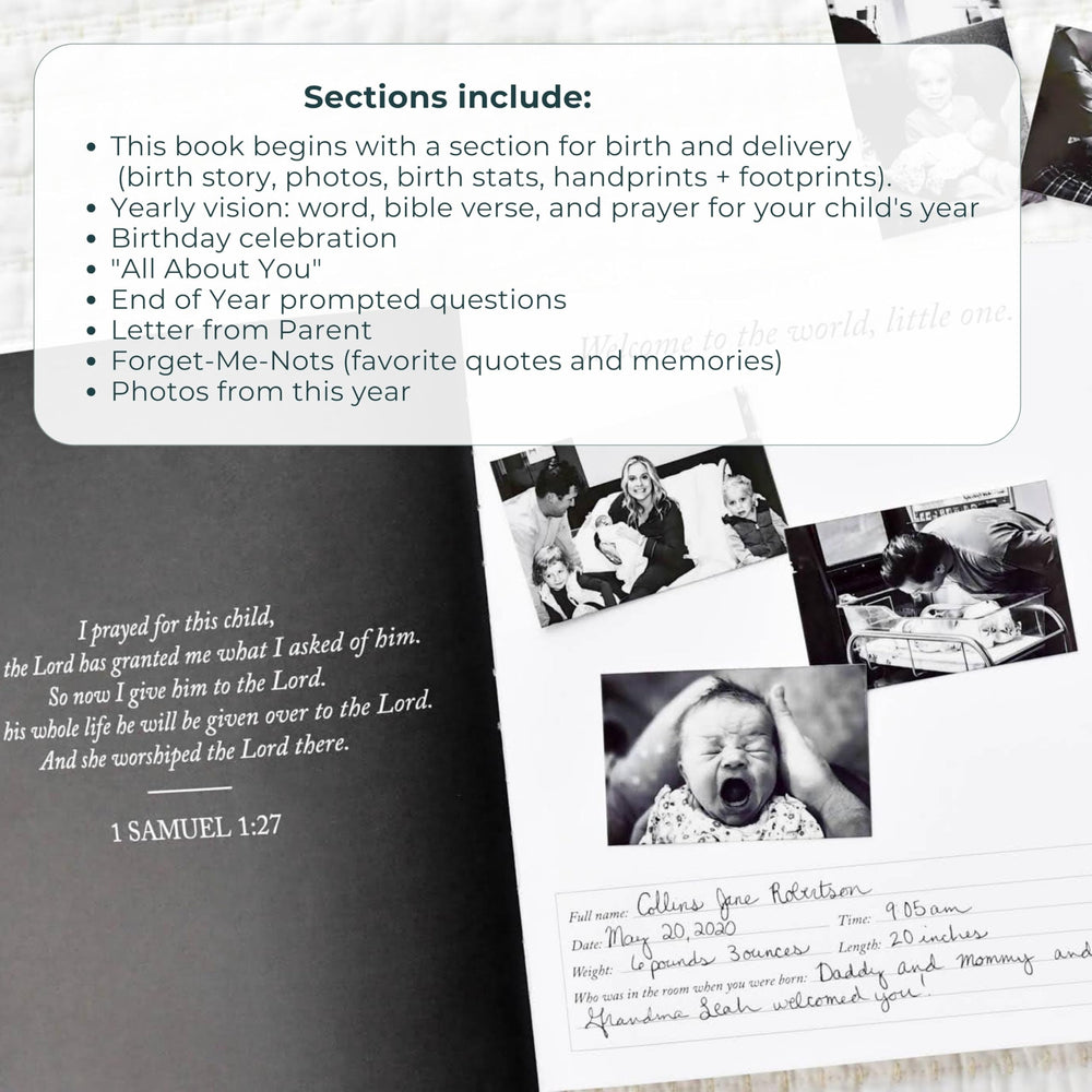 Visions and birthdays pages guide meaningful reflections in the Duncan & Stone Journal.