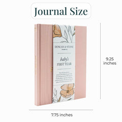 Duncan & Stone Paper Co Baby First Year Book linen texture evokes heirloom quality.