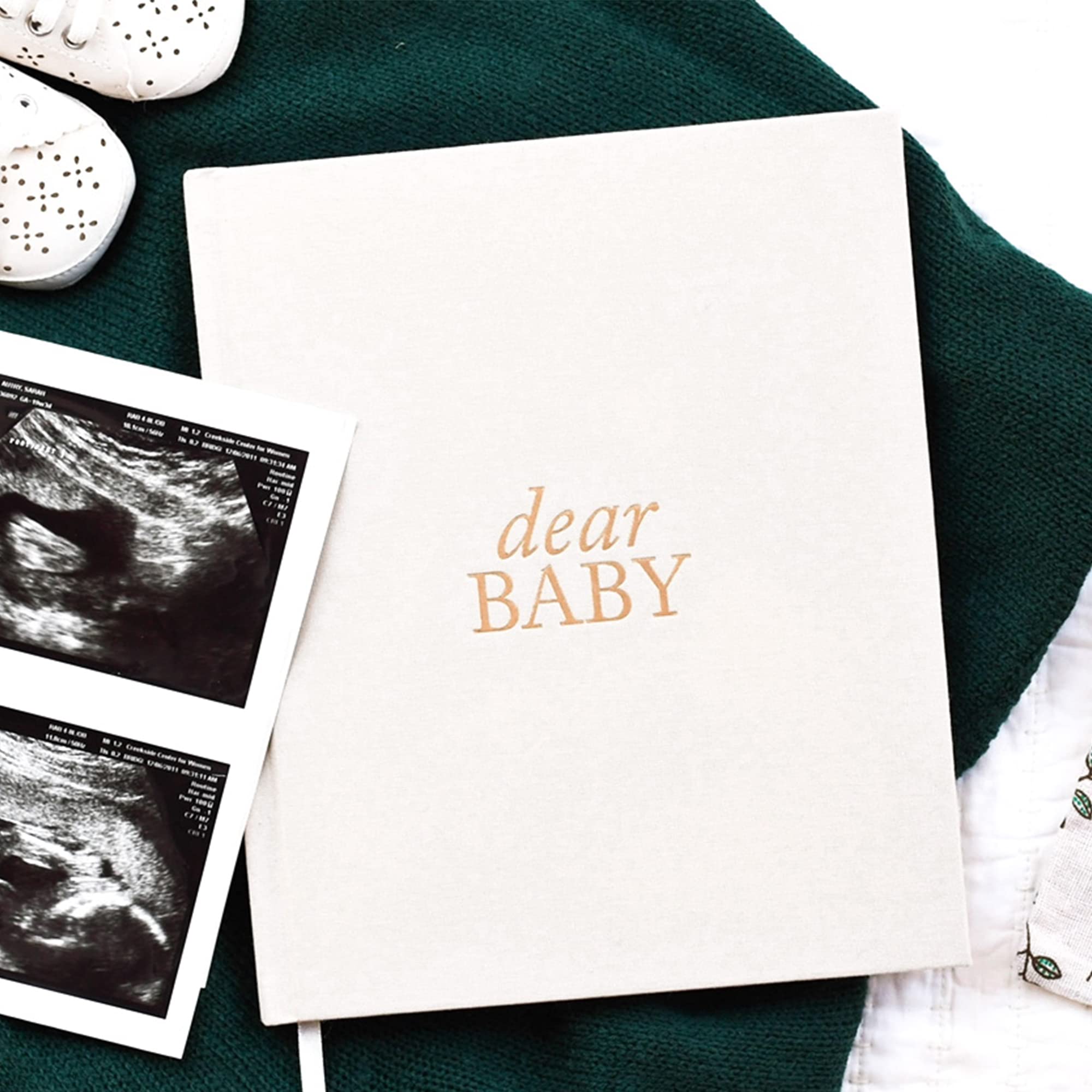 Duncan & Stone Pregnancy Prayer Journal back pocket stores mementos and notes.