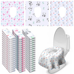 Dunzoom toilet seat covers 100-pack box view, bulk hygiene for family trips