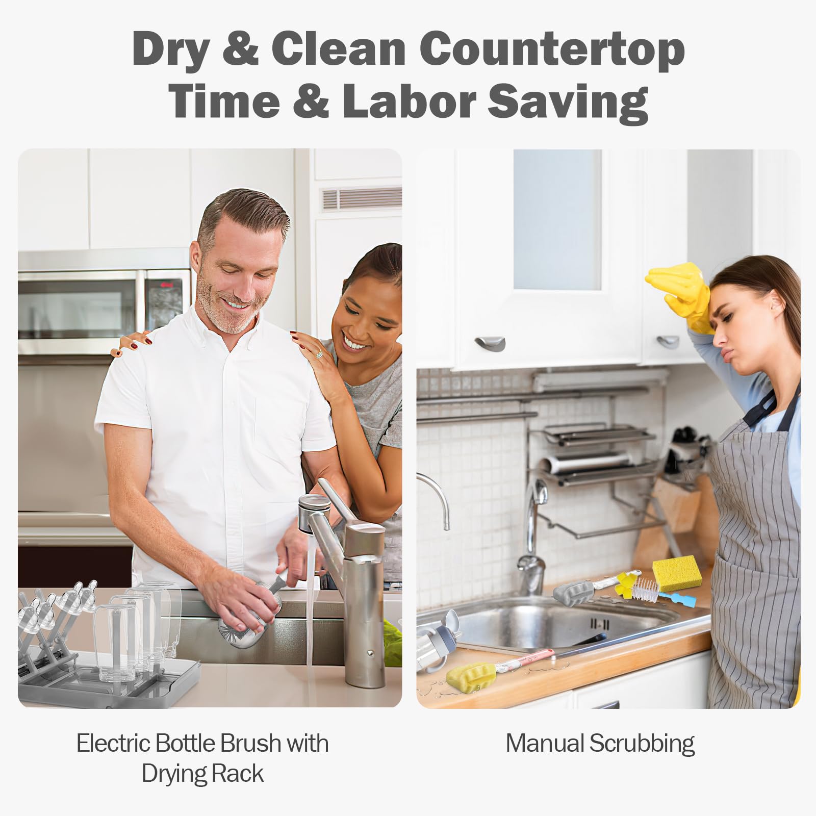 Duoffanny drying-rack-set gray stores and dries components neatly, reducing countertop clutter.