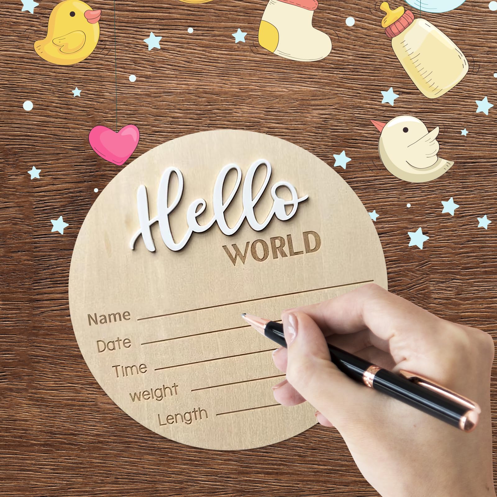 DUOJINSANXI sign easily personalized with your baby's name and birth data