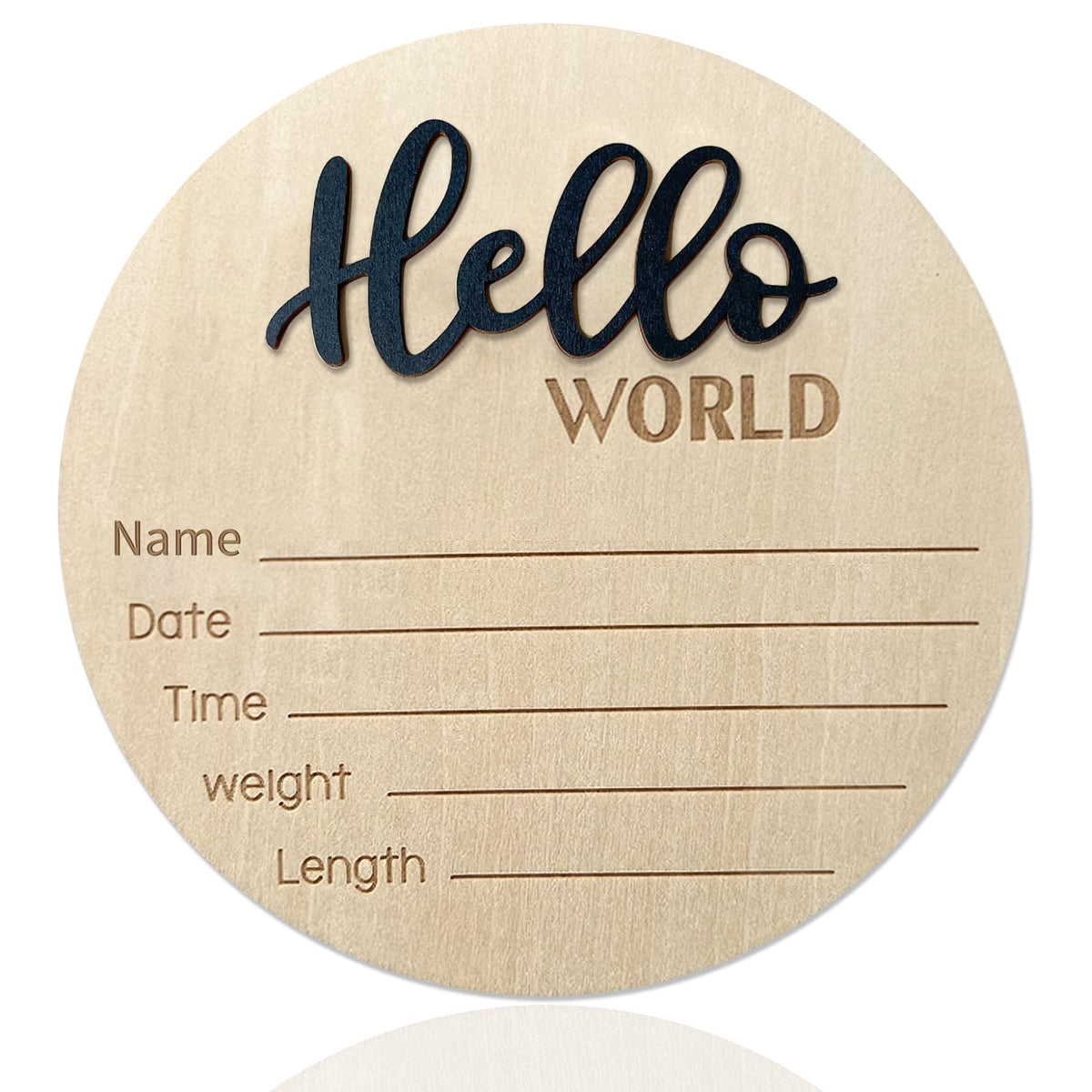 DUOJINSANXI baby announcement sign front view in black, ideal nursery decor