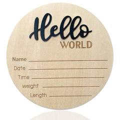 DUOJINSANXI baby announcement sign front view in black, ideal nursery decor