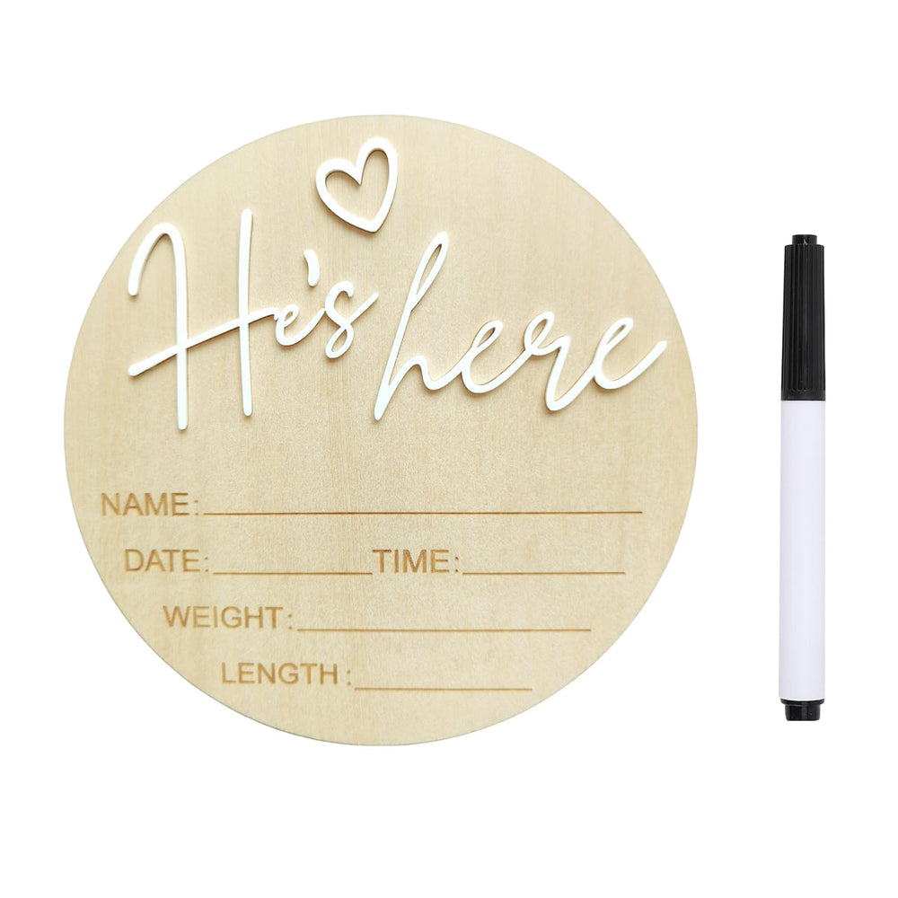 DUOJINSANXI baby-announcement-sign-front-view compact keepsake for newborn memories.