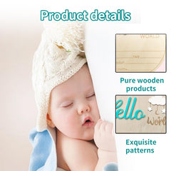 DUOJINSANXI baby announcement sign green with baby name engraving for a personalized keepsake