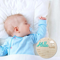 DUOJINSANXI baby announcement sign green birth details area for quick milestone recording