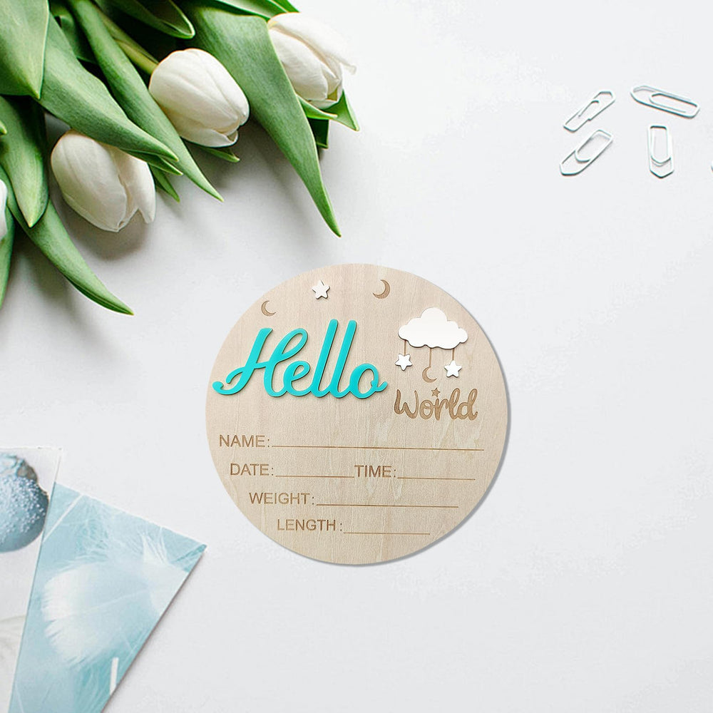 DUOJINSANXI baby announcement sign green photography prop for memorable newborn sessions