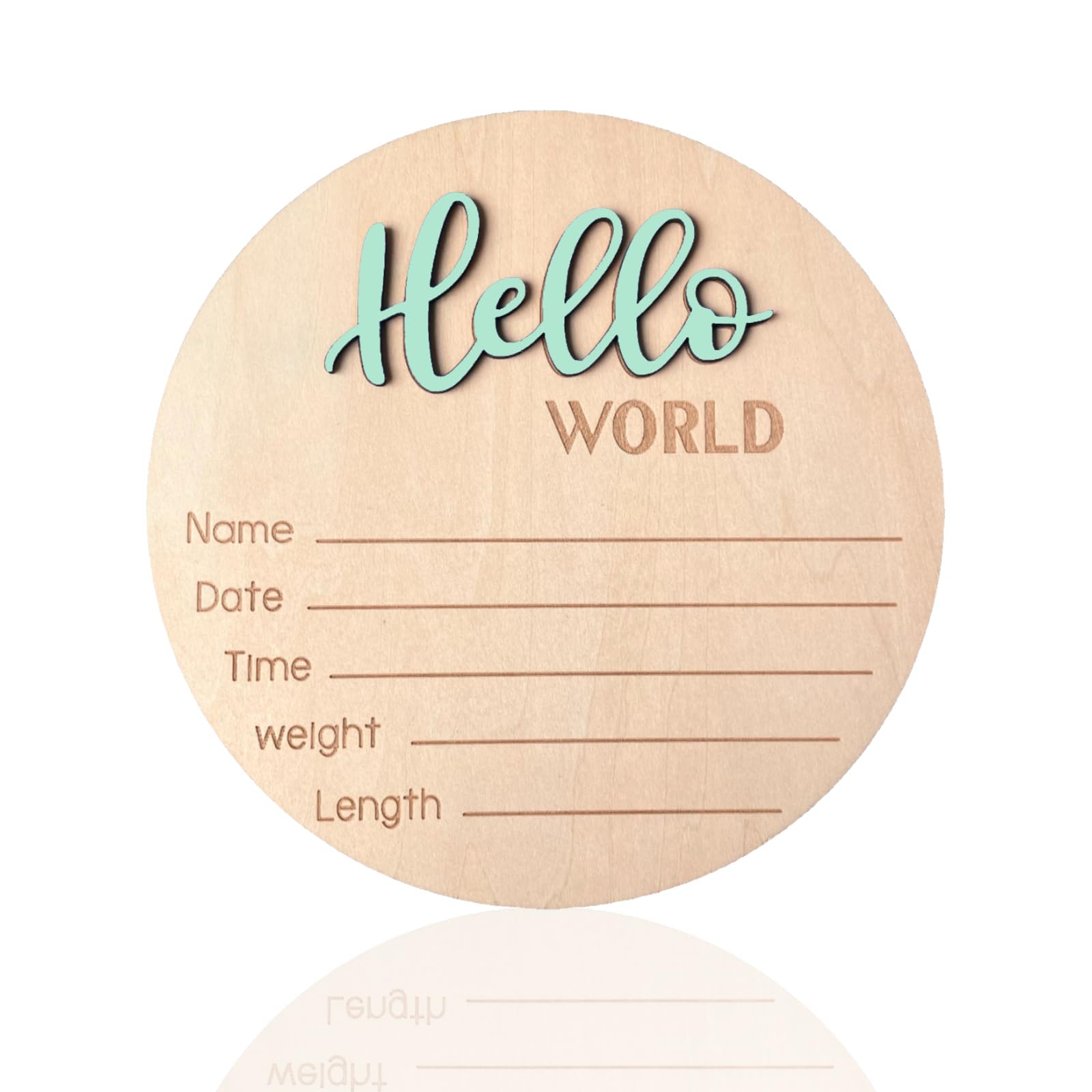 DUOJINSANXI Baby Announcement Sign with 3D Hello World letters for newborn photo props