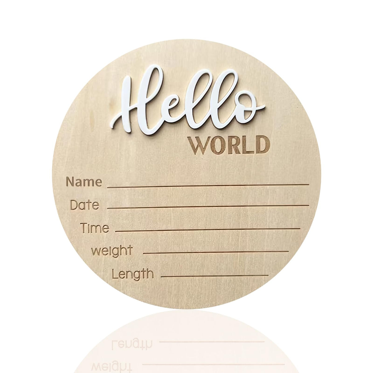 DUOJINSANXI baby announcement sign with Hello World letters for a keepsake