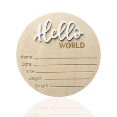 DUOJINSANXI baby announcement sign with Hello World letters for a keepsake