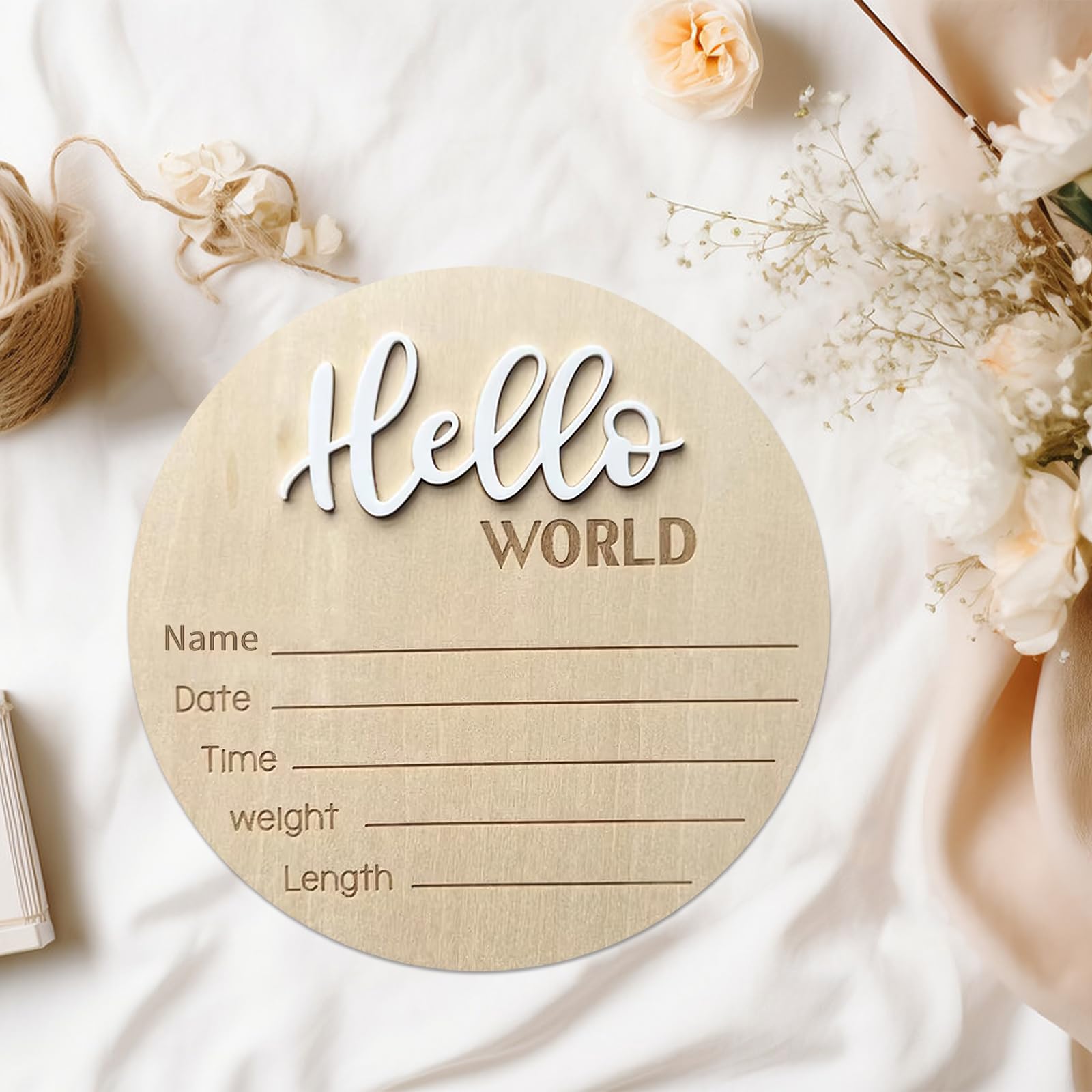 DUOJINSANXI natural wood sign with burr-free edges for long-lasting nursery decor