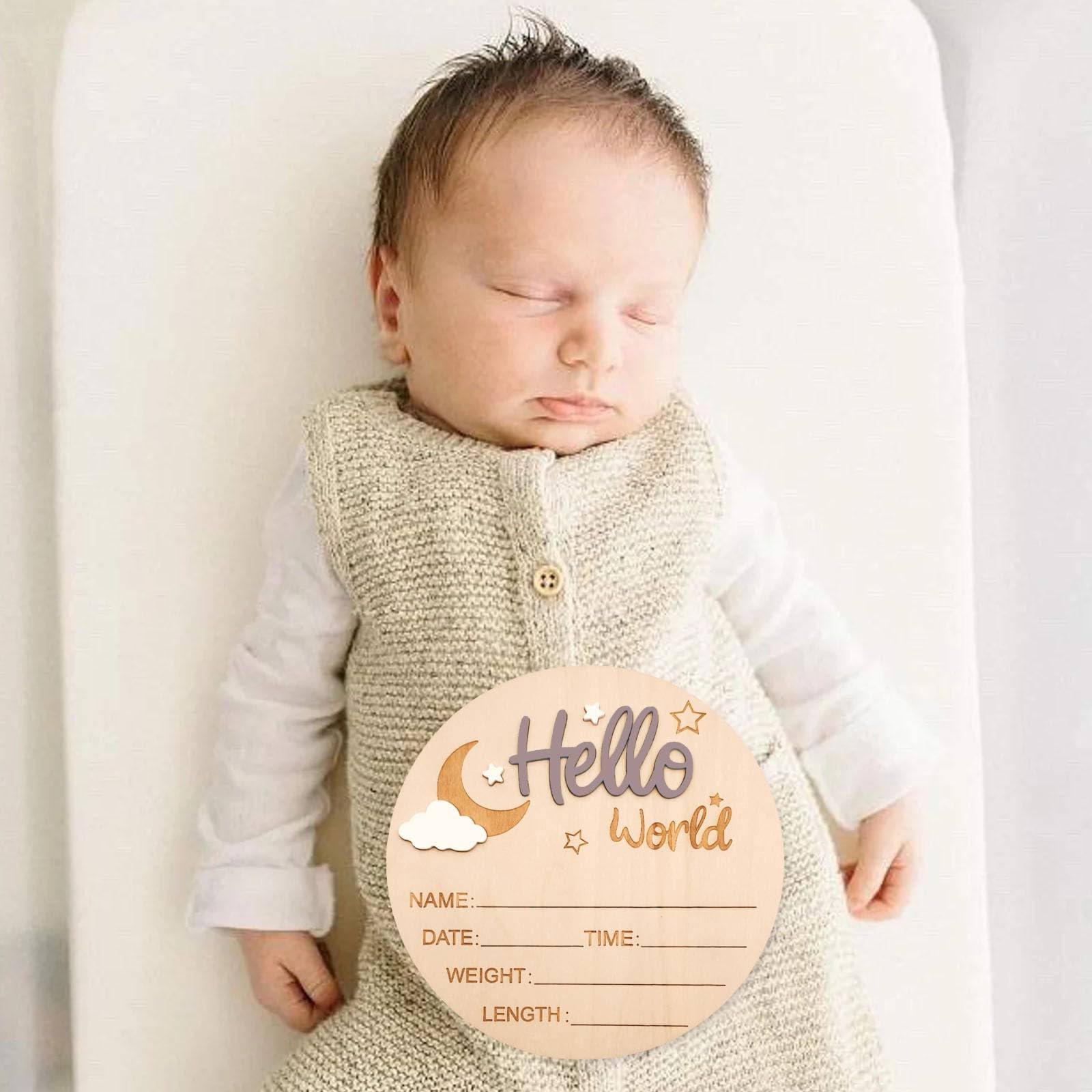 DUOJINSANXI baby announcement sign nursery display hospital decor potential keepsake