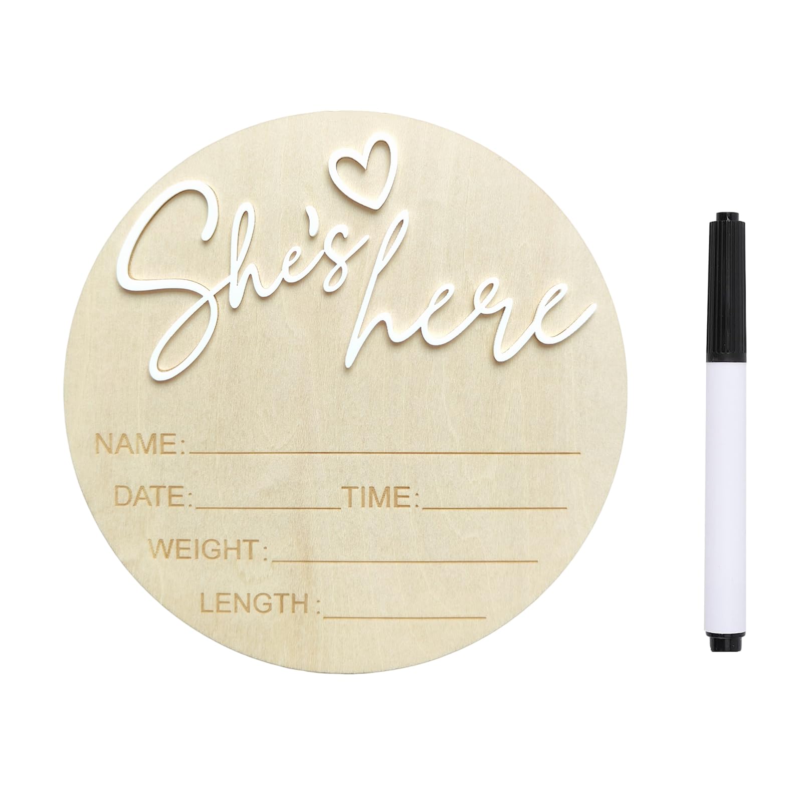 DUOJINSANXI baby-announcement-sign wooden Hello World display for nursery and keepsake