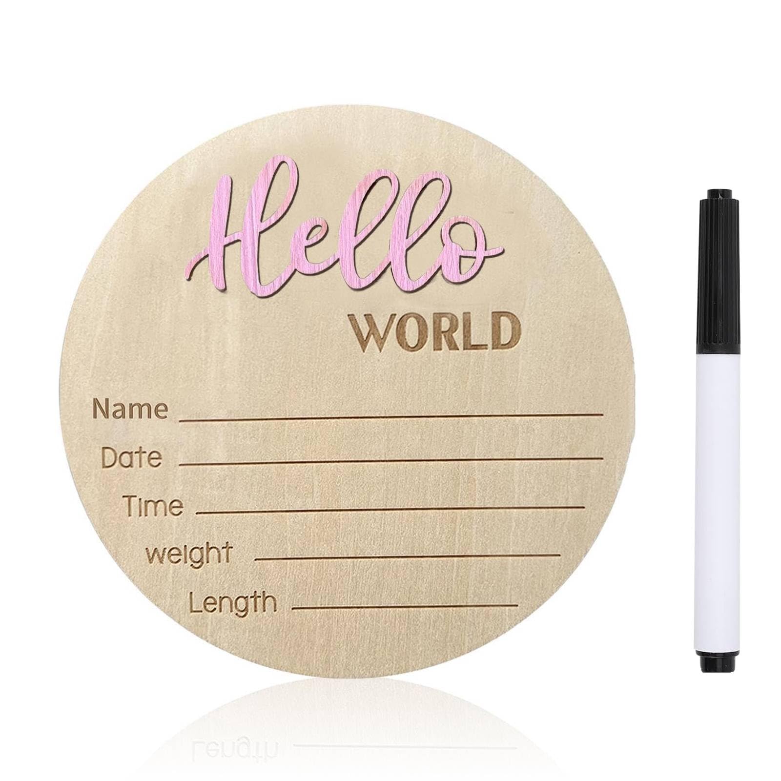 DUOJINSANXI baby announcement sign with 3D Hello World letters for nursery decor.