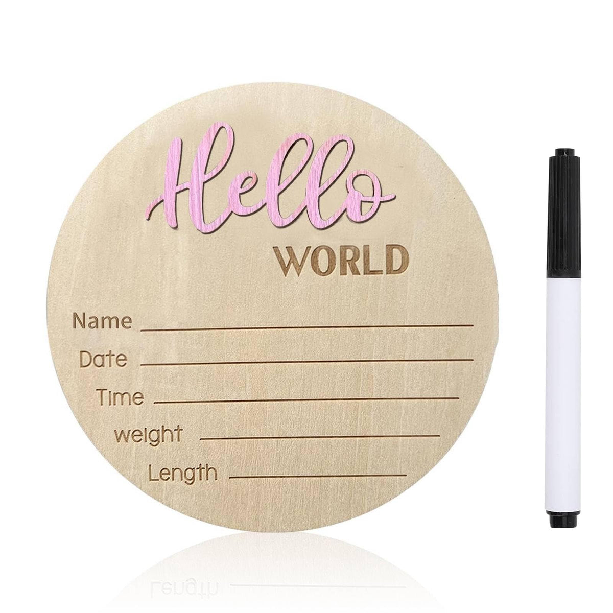 DUOJINSANXI baby announcement sign with 3D Hello World letters for nursery decor.