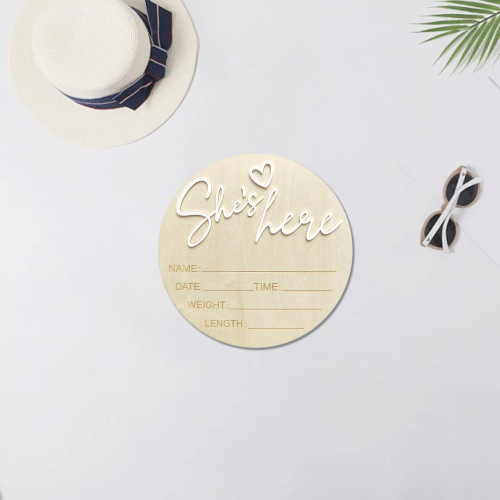 DUOJINSANXI baby arrival welcome sign in white finish